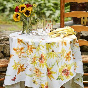 April Cornell Black Eyed Susan Tablecloth 54x54